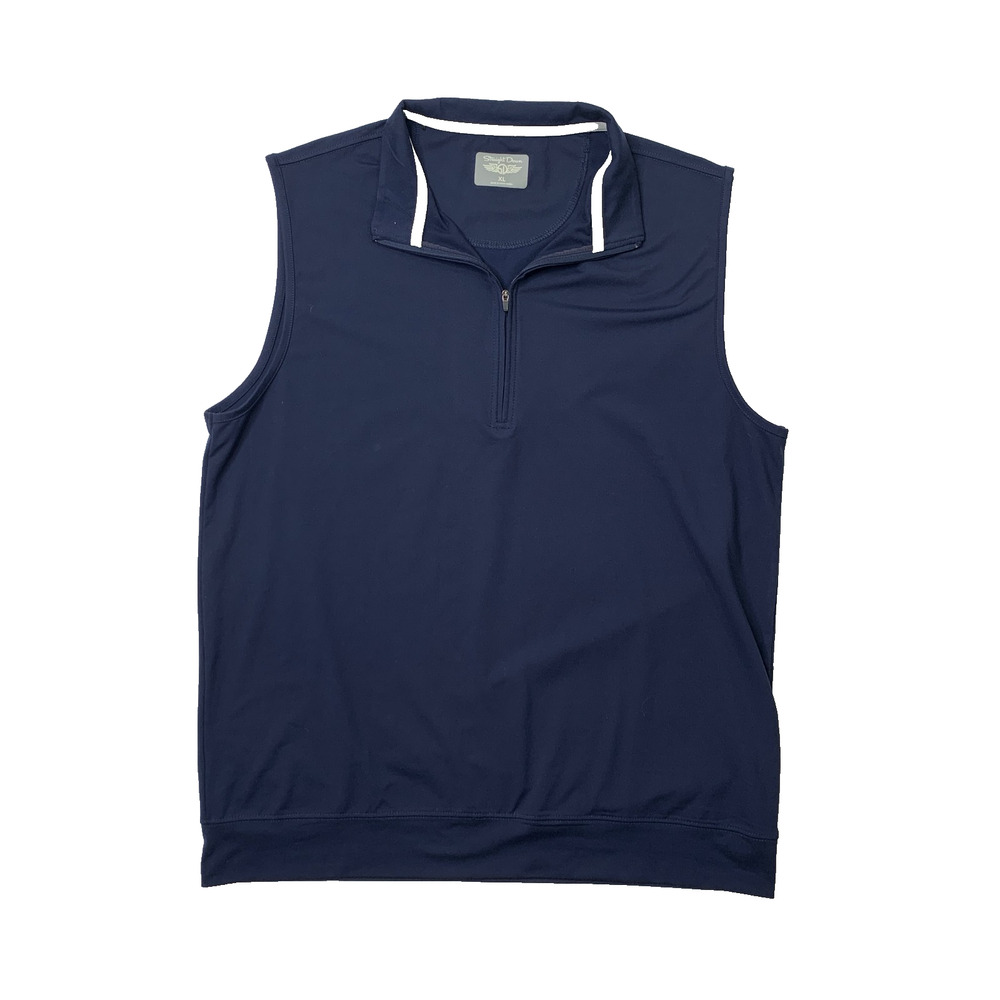 Straight Down Vest Mens XL Windsor Blue Golf Quarter Zip Performance Lightweight